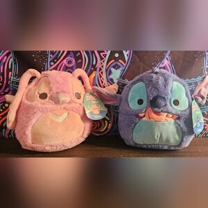 Fuzzamellows By Squishmellow Disney Stitch & Angel Plush Pair